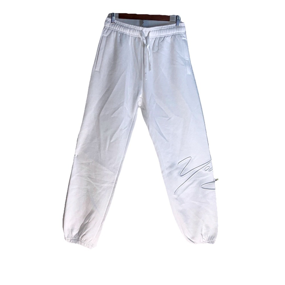 YoungLA W246 Signature Joggers Women's White Sweatpants Size M Athleisure Gym